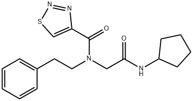 1,2,3-Thiadiazole-4-carboxamide,N-[2-(cyclopentylamino)-2-oxoethyl]-N-(2-phenylethyl)-(9CI) Structure