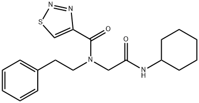 1,2,3-Thiadiazole-4-carboxamide,N-[2-(cyclohexylamino)-2-oxoethyl]-N-(2-phenylethyl)-(9CI) 구조식 이미지