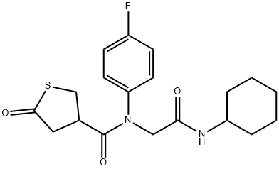 3-Thiophenecarboxamide,N-[2-(cyclohexylamino)-2-oxoethyl]-N-(4-fluorophenyl)tetrahydro-5-oxo-(9CI) 구조식 이미지