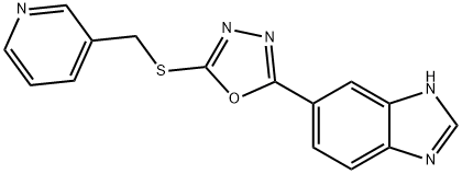 1H-Benzimidazole,5-[5-[(3-pyridinylmethyl)thio]-1,3,4-oxadiazol-2-yl]-(9CI) 구조식 이미지