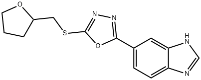 1H-Benzimidazole,5-[5-[[(tetrahydro-2-furanyl)methyl]thio]-1,3,4-oxadiazol-2-yl]-(9CI) 구조식 이미지