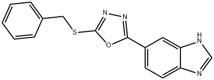 1H-Benzimidazole,5-[5-[(phenylmethyl)thio]-1,3,4-oxadiazol-2-yl]-(9CI) 구조식 이미지