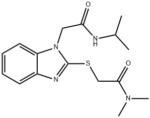 1H-Benzimidazole-1-acetamide,2-[[2-(dimethylamino)-2-oxoethyl]thio]-N-(1-methylethyl)-(9CI) Structure