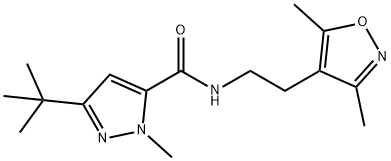 1H-Pyrazole-5-carboxamide,3-(1,1-dimethylethyl)-N-[2-(3,5-dimethyl-4-isoxazolyl)ethyl]-1-methyl-(9CI) 구조식 이미지