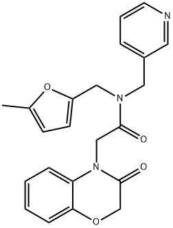 4H-1,4-Benzoxazine-4-acetamide,2,3-dihydro-N-[(5-methyl-2-furanyl)methyl]-3-oxo-N-(3-pyridinylmethyl)-(9CI) Structure