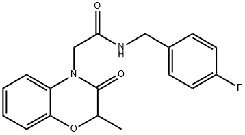 4H-1,4-Benzoxazine-4-acetamide,N-[(4-fluorophenyl)methyl]-2,3-dihydro-2-methyl-3-oxo-(9CI) 구조식 이미지