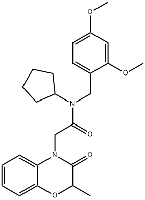 4H-1,4-Benzoxazine-4-acetamide,N-cyclopentyl-N-[(2,4-dimethoxyphenyl)methyl]-2,3-dihydro-2-methyl-3-oxo-(9CI) Structure