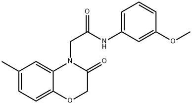 4H-1,4-Benzoxazine-4-acetamide,2,3-dihydro-N-(3-methoxyphenyl)-6-methyl-3-oxo-(9CI) Structure