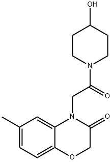 4-Piperidinol,1-[(2,3-dihydro-6-methyl-3-oxo-4H-1,4-benzoxazin-4-yl)acetyl]-(9CI) Structure