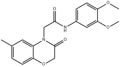 4H-1,4-Benzoxazine-4-acetamide,N-(3,4-dimethoxyphenyl)-2,3-dihydro-6-methyl-3-oxo-(9CI) 구조식 이미지