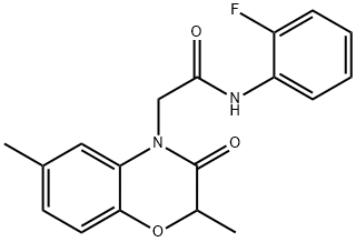 4H-1,4-Benzoxazine-4-acetamide,N-(2-fluorophenyl)-2,3-dihydro-2,6-dimethyl-3-oxo-(9CI) 구조식 이미지
