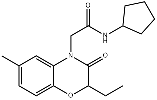 4H-1,4-Benzoxazine-4-acetamide,N-cyclopentyl-2-ethyl-2,3-dihydro-6-methyl-3-oxo-(9CI) 구조식 이미지