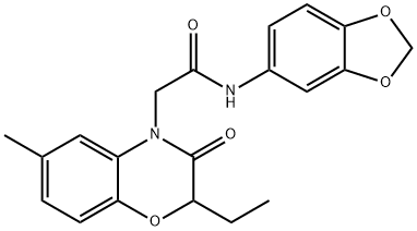 4H-1,4-Benzoxazine-4-acetamide,N-1,3-benzodioxol-5-yl-2-ethyl-2,3-dihydro-6-methyl-3-oxo-(9CI) Structure