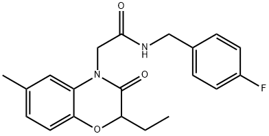 4H-1,4-Benzoxazine-4-acetamide,2-ethyl-N-[(4-fluorophenyl)methyl]-2,3-dihydro-6-methyl-3-oxo-(9CI) 구조식 이미지