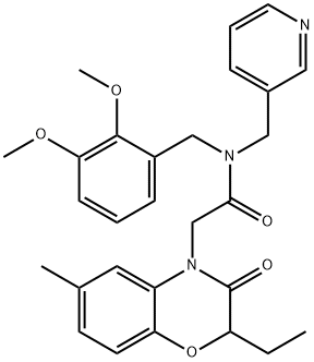 4H-1,4-Benzoxazine-4-acetamide,N-[(2,3-dimethoxyphenyl)methyl]-2-ethyl-2,3-dihydro-6-methyl-3-oxo-N-(3-pyridinylmethyl)-(9CI) Structure