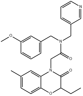 4H-1,4-Benzoxazine-4-acetamide,2-ethyl-2,3-dihydro-N-[(3-methoxyphenyl)methyl]-6-methyl-3-oxo-N-(3-pyridinylmethyl)-(9CI) 구조식 이미지