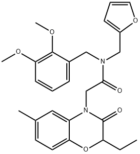 4H-1,4-Benzoxazine-4-acetamide,N-[(2,3-dimethoxyphenyl)methyl]-2-ethyl-N-(2-furanylmethyl)-2,3-dihydro-6-methyl-3-oxo-(9CI) Structure