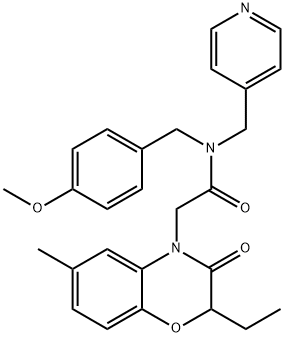 4H-1,4-Benzoxazine-4-acetamide,2-ethyl-2,3-dihydro-N-[(4-methoxyphenyl)methyl]-6-methyl-3-oxo-N-(4-pyridinylmethyl)-(9CI) 구조식 이미지