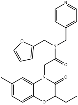 4H-1,4-Benzoxazine-4-acetamide,2-ethyl-N-(2-furanylmethyl)-2,3-dihydro-6-methyl-3-oxo-N-(4-pyridinylmethyl)-(9CI) Structure