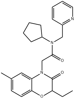 4H-1,4-Benzoxazine-4-acetamide,N-cyclopentyl-2-ethyl-2,3-dihydro-6-methyl-3-oxo-N-(2-pyridinylmethyl)-(9CI) 구조식 이미지