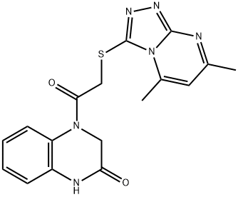 2(1H)-Quinoxalinone,4-[[(5,7-dimethyl-1,2,4-triazolo[4,3-a]pyrimidin-3-yl)thio]acetyl]-3,4-dihydro-(9CI) Structure