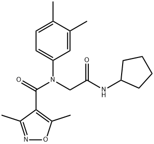 4-Isoxazolecarboxamide,N-[2-(cyclopentylamino)-2-oxoethyl]-N-(3,4-dimethylphenyl)-3,5-dimethyl-(9CI) 구조식 이미지