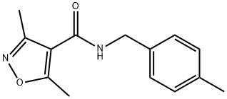 4-이속사졸카르복사미드,3,5-디메틸-N-[(4-메틸페닐)메틸]-(9CI) 구조식 이미지