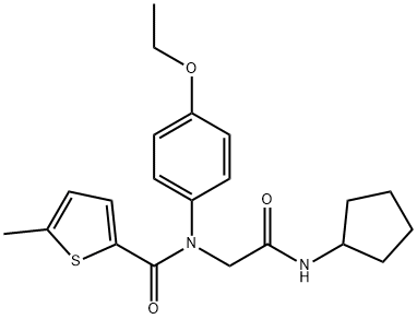 2-Thiophenecarboxamide,N-[2-(cyclopentylamino)-2-oxoethyl]-N-(4-ethoxyphenyl)-5-methyl-(9CI) Structure