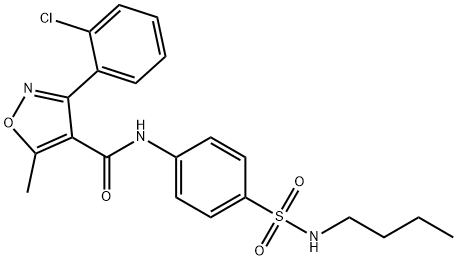 4-Isoxazolecarboxamide,N-[4-[(butylamino)sulfonyl]phenyl]-3-(2-chlorophenyl)-5-methyl-(9CI) 구조식 이미지