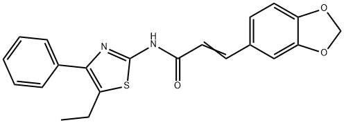 2-Propenamide,3-(1,3-benzodioxol-5-yl)-N-(5-ethyl-4-phenyl-2-thiazolyl)-(9CI) Structure