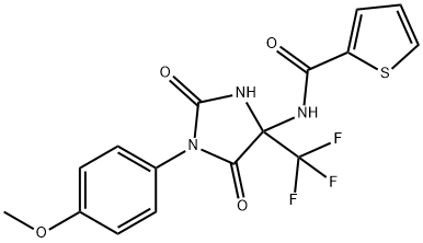 2-Thiophenecarboxamide,N-[1-(4-methoxyphenyl)-2,5-dioxo-4-(trifluoromethyl)-4-imidazolidinyl]-(9CI) 구조식 이미지