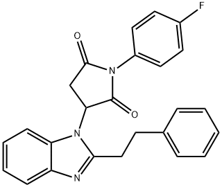 2,5-Pyrrolidinedione,1-(4-fluorophenyl)-3-[2-(2-phenylethyl)-1H-benzimidazol-1-yl]-(9CI) Structure