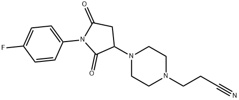 1-Piperazinepropanenitrile,4-[1-(4-fluorophenyl)-2,5-dioxo-3-pyrrolidinyl]-(9CI) 구조식 이미지