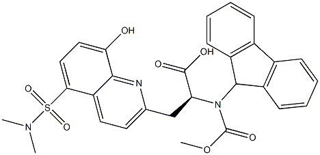 (αS)-5-[(DiMethylaMino)sulfonyl]-α-[[(9H-fluoren-9-ylMethoxy)carbonyl]aMino]-8-hydroxy-2-quinolinepropanoic Acid 구조식 이미지