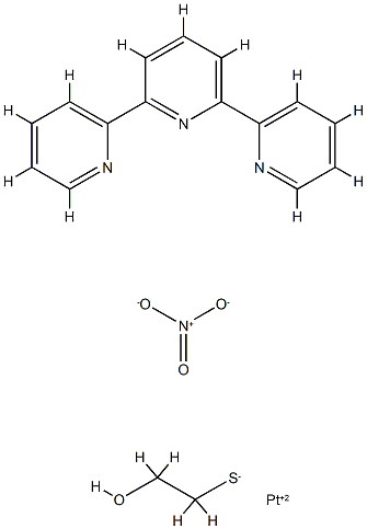 2,6-dipyridin-2-ylpyridine, 2-hydroxyethanethiolate, platinum(+2) cati on, nitrate 구조식 이미지
