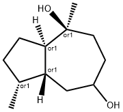 4,7-Azulenediol,decahydro-1,4-dimethyl-,(1R,3aR,4S,8aR)-rel-(9CI) 구조식 이미지