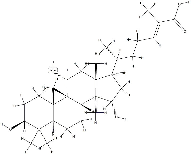 (24E)-3β,11α,15α-Trihydroxy-9β,19-cyclolanost-24-en-26-oic acid 구조식 이미지