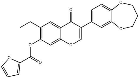 3-(3,4-dihydro-2H-1,5-benzodioxepin-7-yl)-6-ethyl-4-oxo-4H-chromen-7-yl 2-furoate Structure