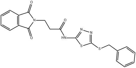 N-[5-(benzylsulfanyl)-1,3,4-thiadiazol-2-yl]-3-(1,3-dioxo-1,3-dihydro-2H-isoindol-2-yl)propanamide Structure