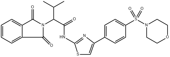 2-(1,3-dioxo-1,3-dihydro-2H-isoindol-2-yl)-3-methyl-N-{4-[4-(4-morpholinylsulfonyl)phenyl]-1,3-thiazol-2-yl}butanamide Structure