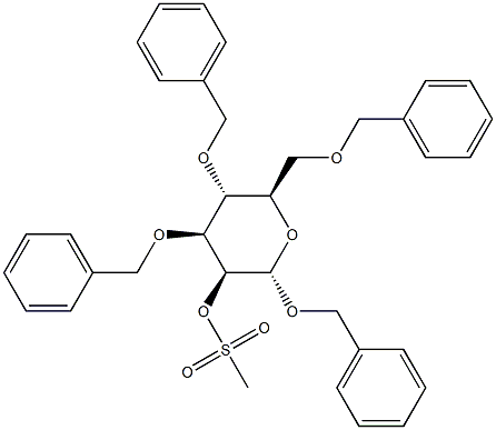 Benzyl 3-O,4-O,6-O-tribenzyl-α-D-mannopyranoside methanesulfonate Structure