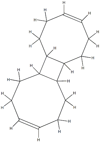 Cyclobuta[1,2:3,4]dicyclooctene, 1,2,5,6,6a,6b,7,8,11,12,12a,12b-dodec ahydro-, (6aalpha,6balpha,12abeta,12bbeta)- 구조식 이미지