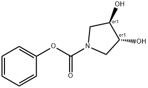 1-Pyrrolidinecarboxylic acid, 3,4-dihydroxy-, phenyl ester, (3R,4R)-rel- (9CI) 구조식 이미지