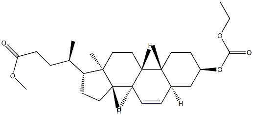 (3α,5β)-3-[(Ethoxycarbonyl)oxy]chol-6-en-24-oic Acid Methyl Ester 구조식 이미지