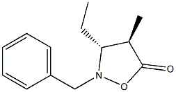 5-Isoxazolidinone,3-ethyl-4-methyl-2-(phenylmethyl)-,(3R,4R)-rel-(-)-(9CI) Structure