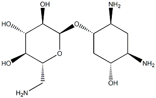 [(1S)-2β,4β-Diamino-5α-hydroxycyclohexyl]6-amino-6-deoxy-α-D-glucopyranoside 구조식 이미지