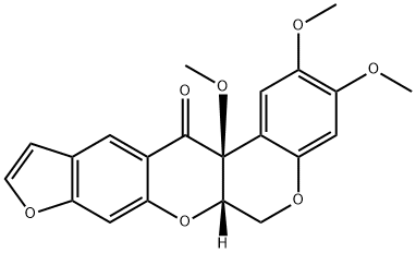 (6aS)-6aβ,13a-Dihydro-2,3,13aβ-trimethoxy[1]benzopyrano[3,4-b]furo[3,2-g][1]benzopyran-13(6H)-one 구조식 이미지