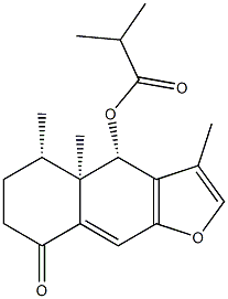 [(4S)-4,4a,5,6,7,8-Hexahydro-3,4aβ,5β-trimethyl-8-oxonaphtho[2,3-b]furan-4β-yl]2-methylpropanoate 구조식 이미지
