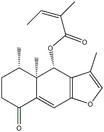 (Z)-2-Methyl-2-butenoic acid [(4S)-4,4a,5,6,7,8-hexahydro-3,4aβ,5β-trimethyl-8-oxonaphtho[2,3-b]furan-4β-yl] ester 구조식 이미지