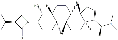 (3R)-1-[(20S)-20-(Dimethylamino)-4β-hydroxy-5α-pregnan-3β-yl]-3-isopropylazetidin-2-one 구조식 이미지